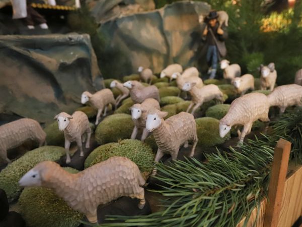 Instalace betléma a vánoční výzdoba kostela