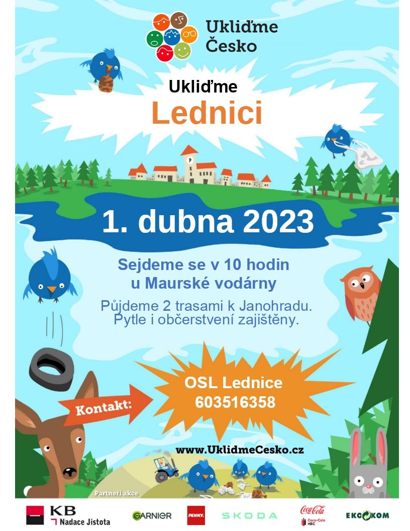 Ukliďme Česko - Ukliďme Lednici 1. 4. 2023